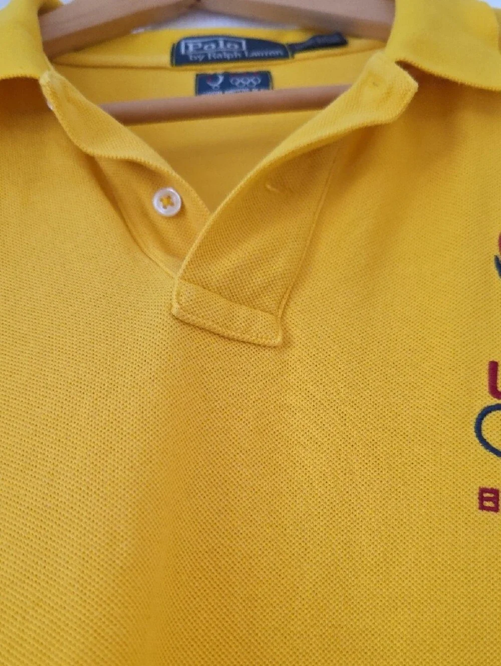Polo by Ralph Lauren Yellow USA Beijing 2008 Olympics Polo Shirt Men's Size Xl